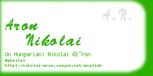 aron nikolai business card